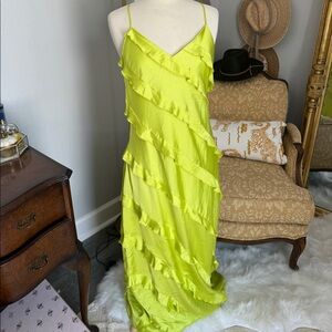 SHOW ME YOUR MUMU- Ruffle Romance Dress, worn once- in citrus yellow
